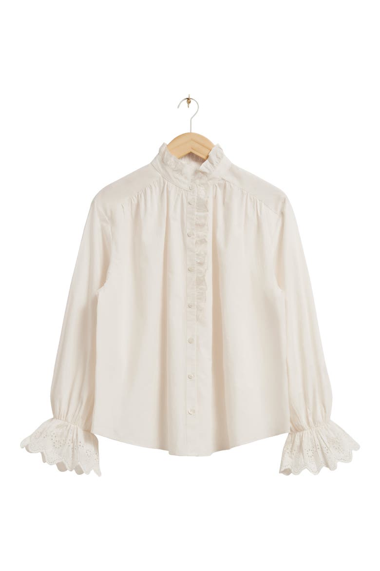 Long Sleeve Button-Up Shirt, Alternate, color, OFFWHITE