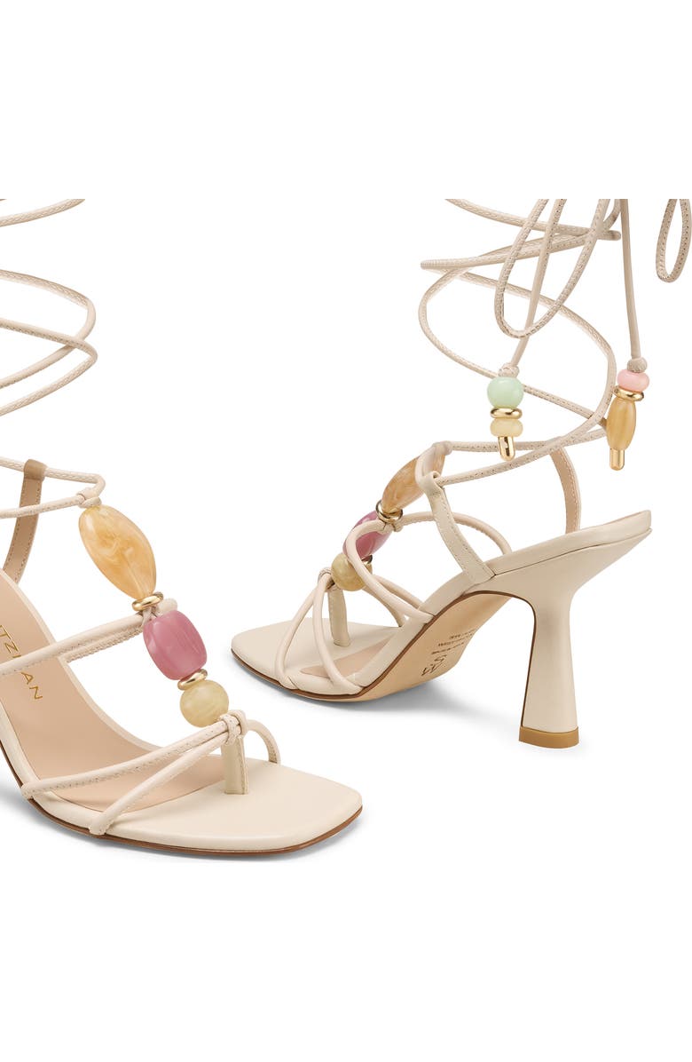 Stuart Weitzman Majorca Wrap Sandal 85, Alternate, color, Linen