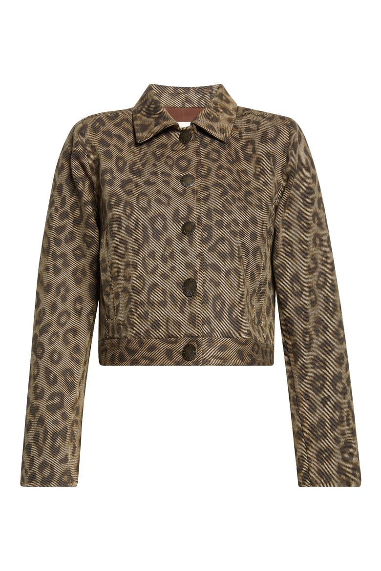 Marla Leopard Print Crop Cotton Jacket, Alternate, color, TAN MULTI LEOPARD