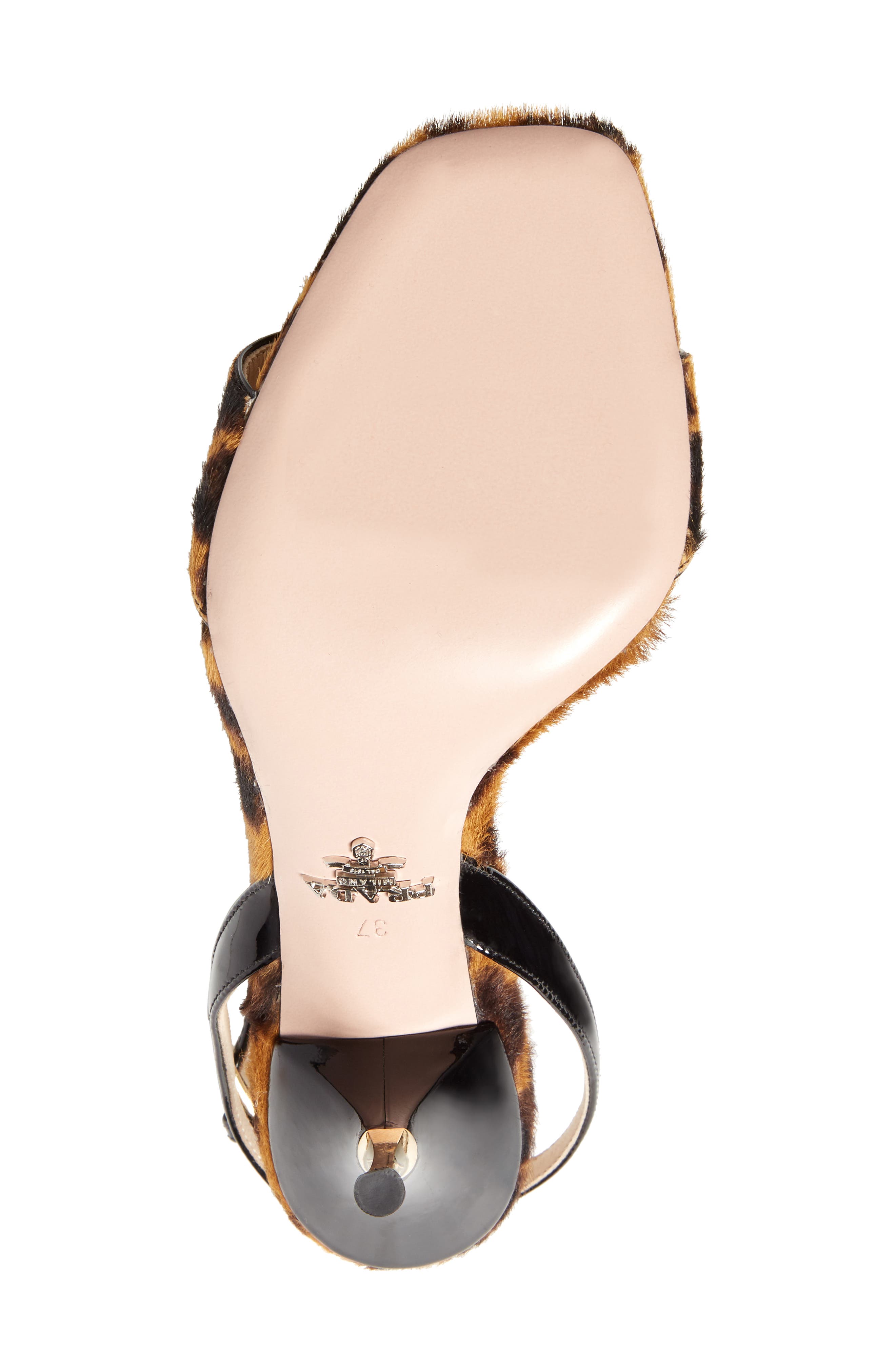 Prada Golden Heel Sandal, Alternate, color, 