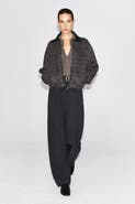 COS Sculpted Wool-Herringbone Zip-Up Jacket