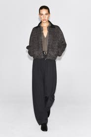 COS Sculpted Wool-Herringbone Zip-Up Jacket