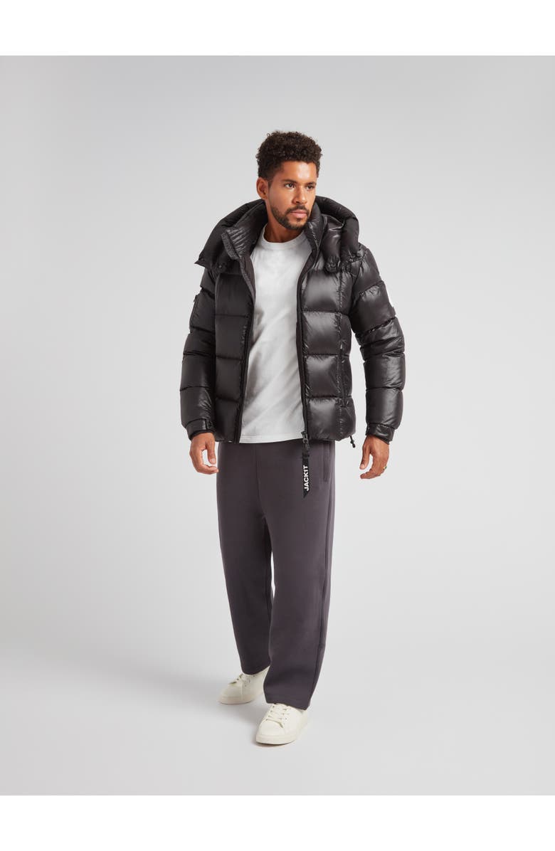 JACK1T EZ Boxed Hooded Racer Puffer Jacket, Alternate, color, Black/Black