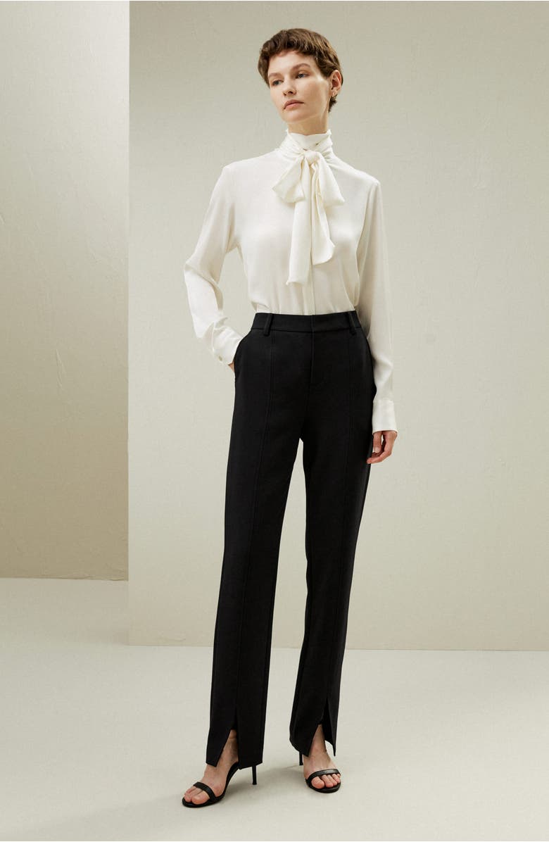 Lilysilk Silk Turtleneck Ribbon Blouse, Alternate, color,