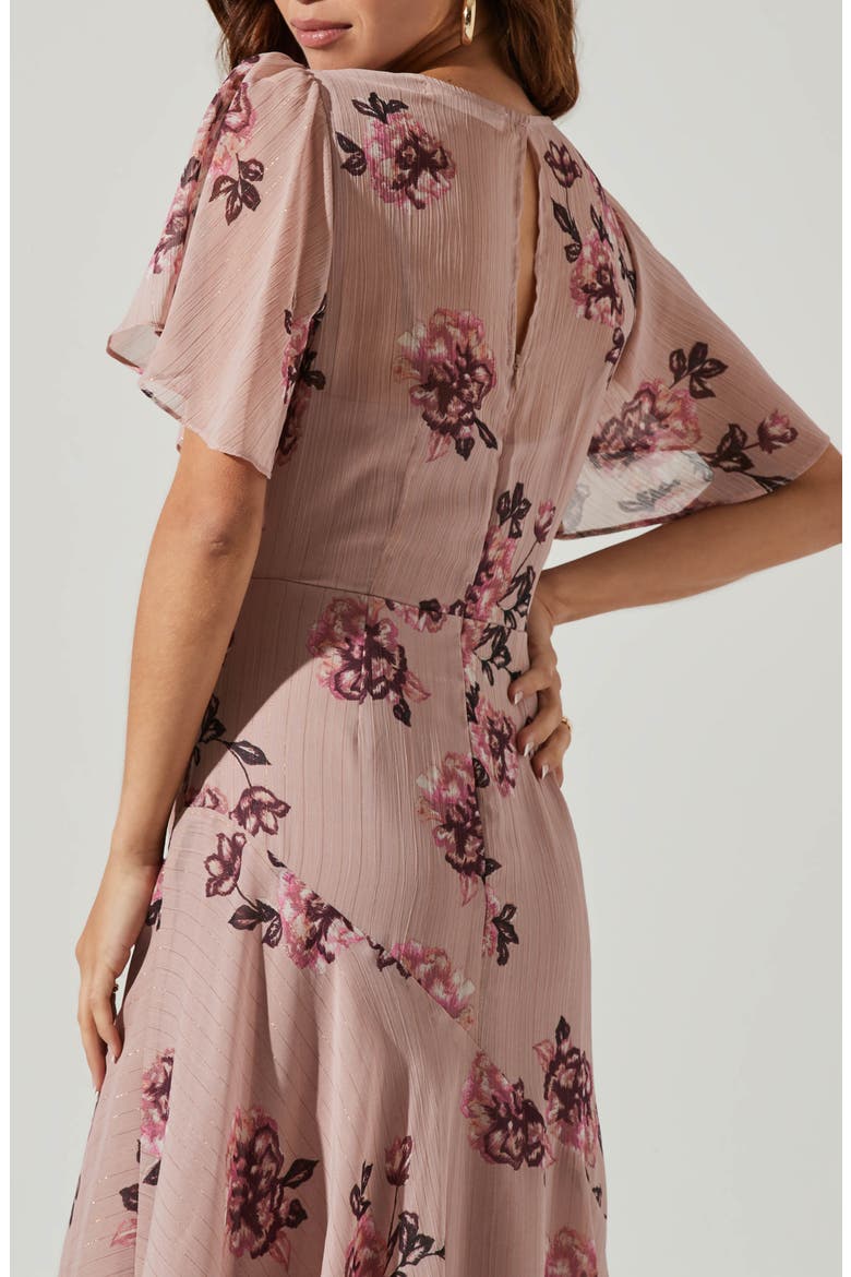 Floral Print Dress, Alternate, color, DARK BLUSH MULTI FLORAL