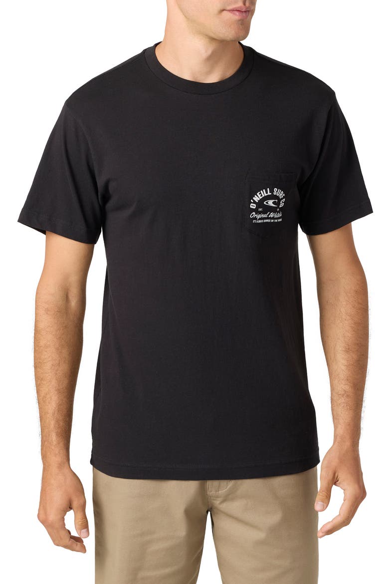 Rocker Pocket Graphic T-Shirt, Main, color, BLACK