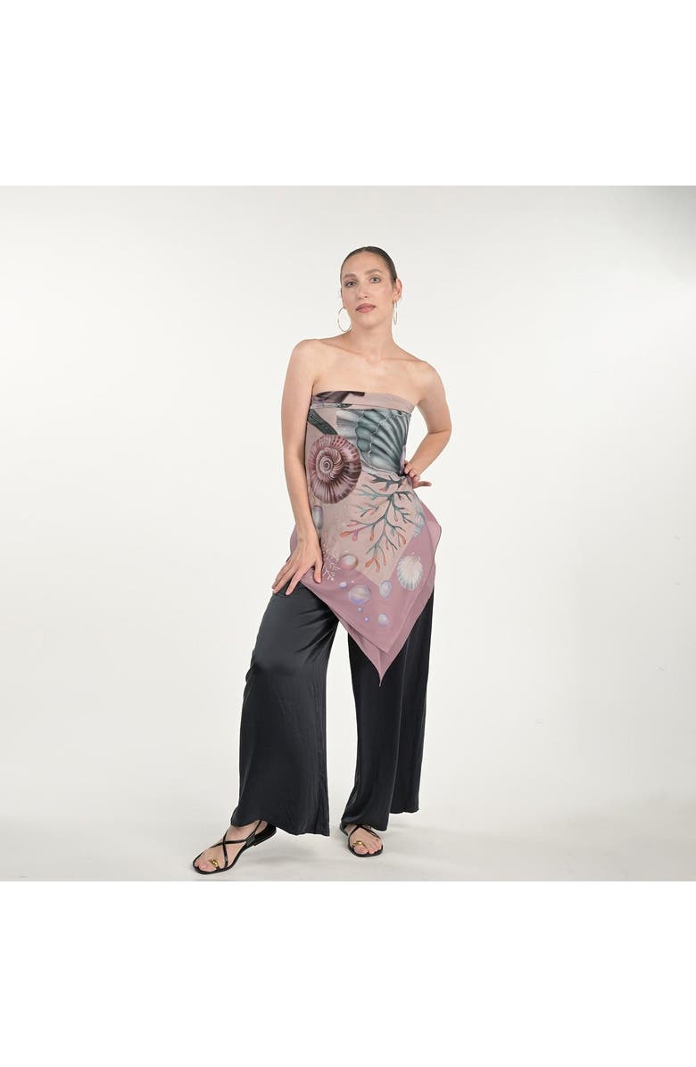 Silk&Soul Shells And Pearls Scarf, Main, color, Peach