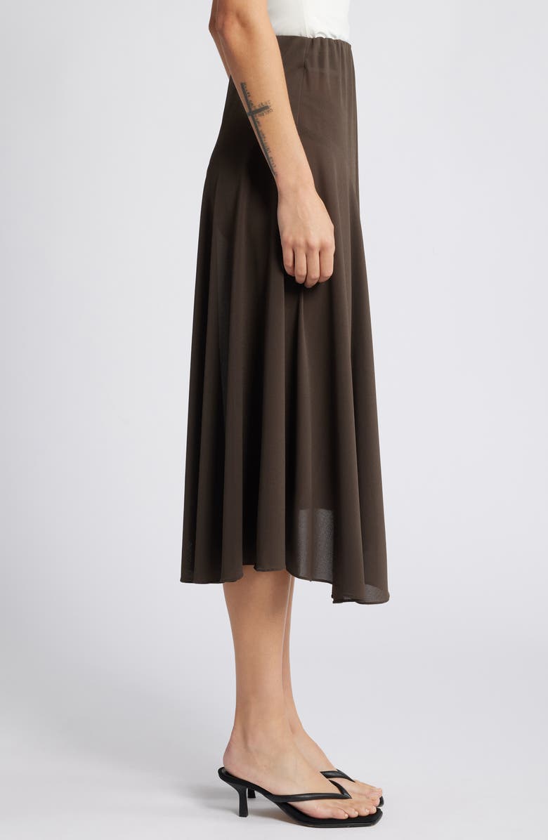 Faithfull the Brand Lintu Asymmetric Skirt, Alternate, color, Chocolate Brown