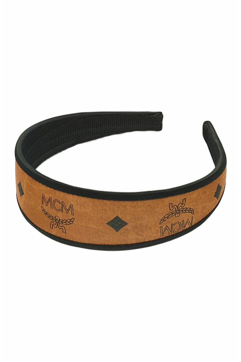 Headband in Visetos, Alternate, color, Cognac