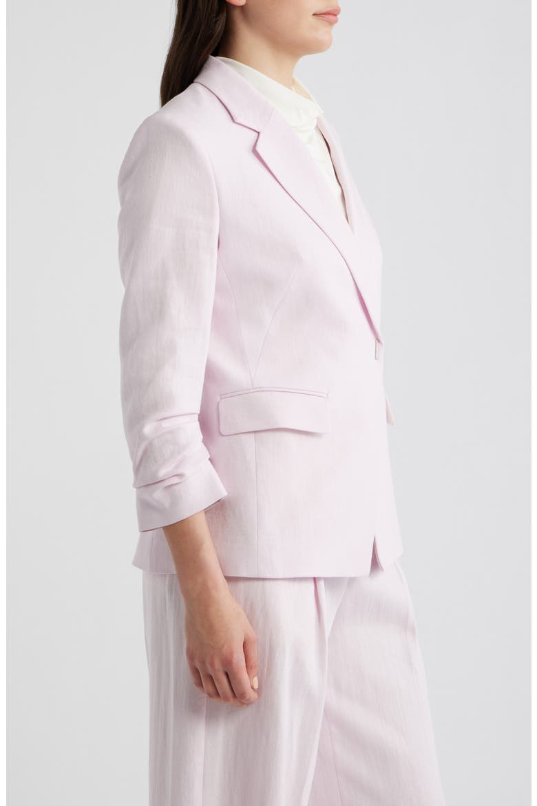 Jia Slim Fit Linen Blend Double Breasted Blazer, Alternate, color, OCEAN ROSE