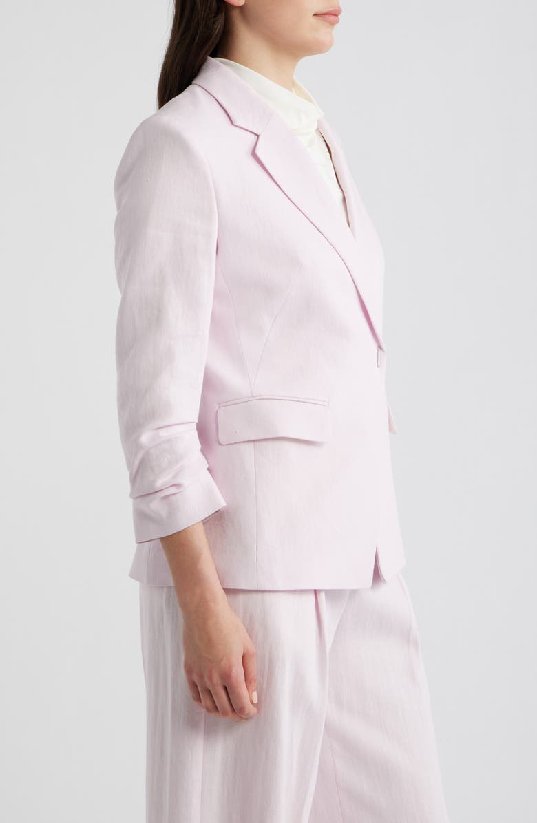 BOSS Jia Slim Fit Linen Blend Double Breasted Blazer, Alternate, color, Ocean Rose