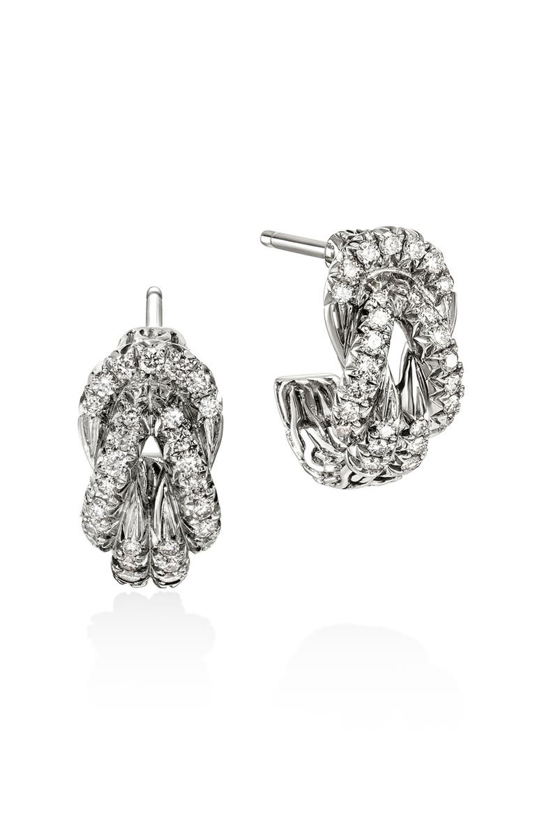 Love Knot Earrings, Sterling Silver, Diamonds, Main, color, SILVER
