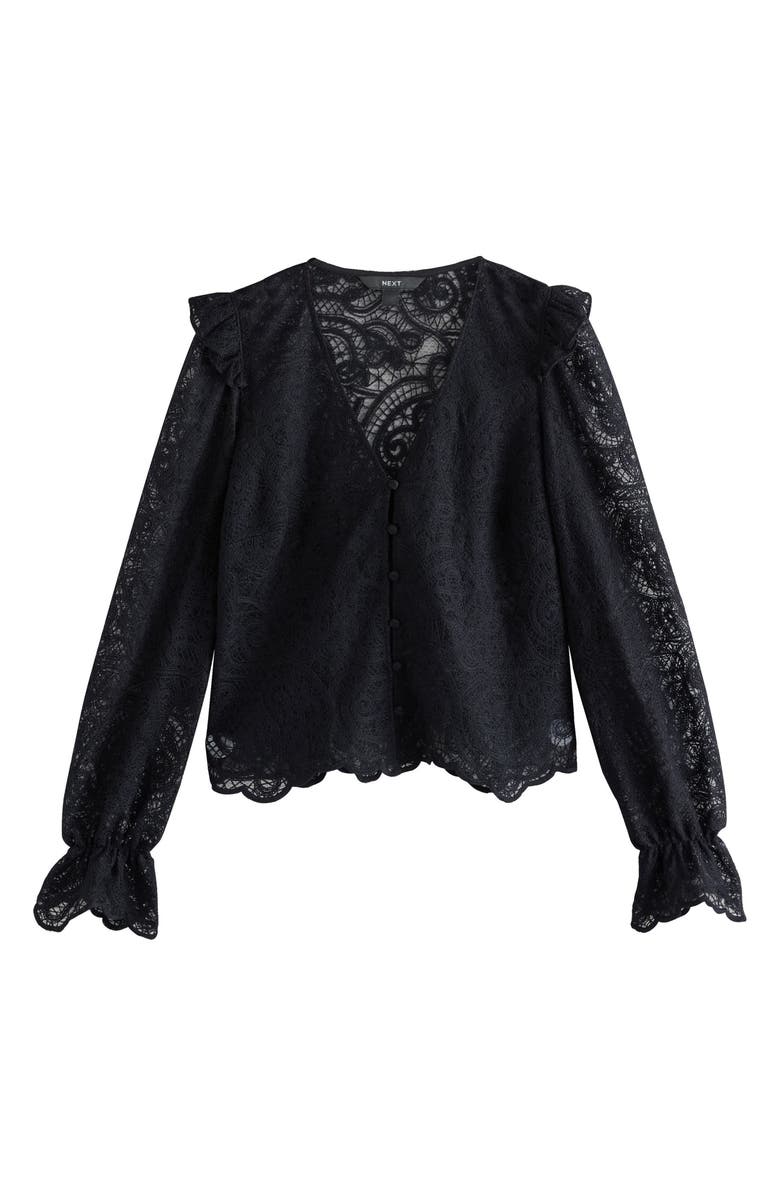 NEXT Long Sleeve Lace Top, Alternate, color, Black