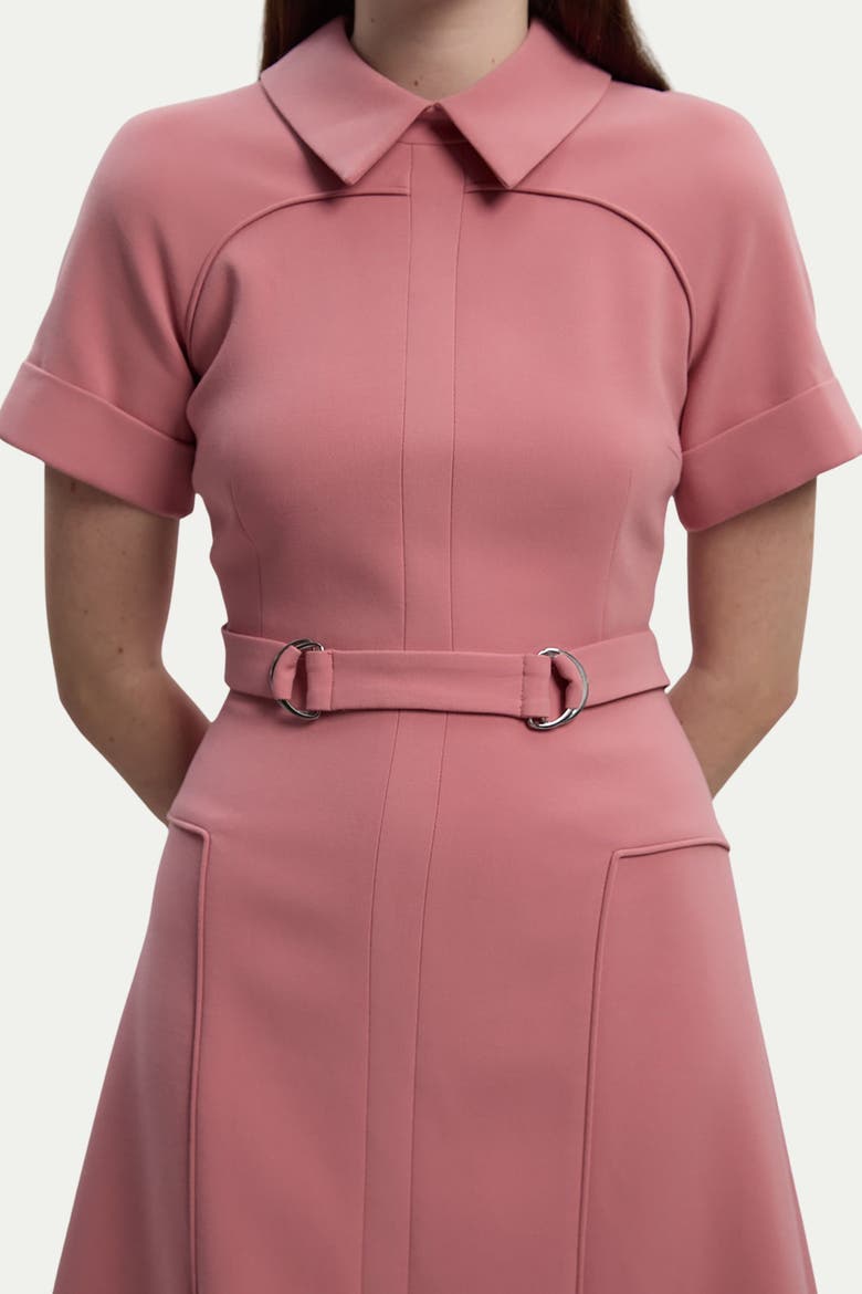 Stretch Tab Detail Full Midi Dress, Alternate, color, Dusty Rose