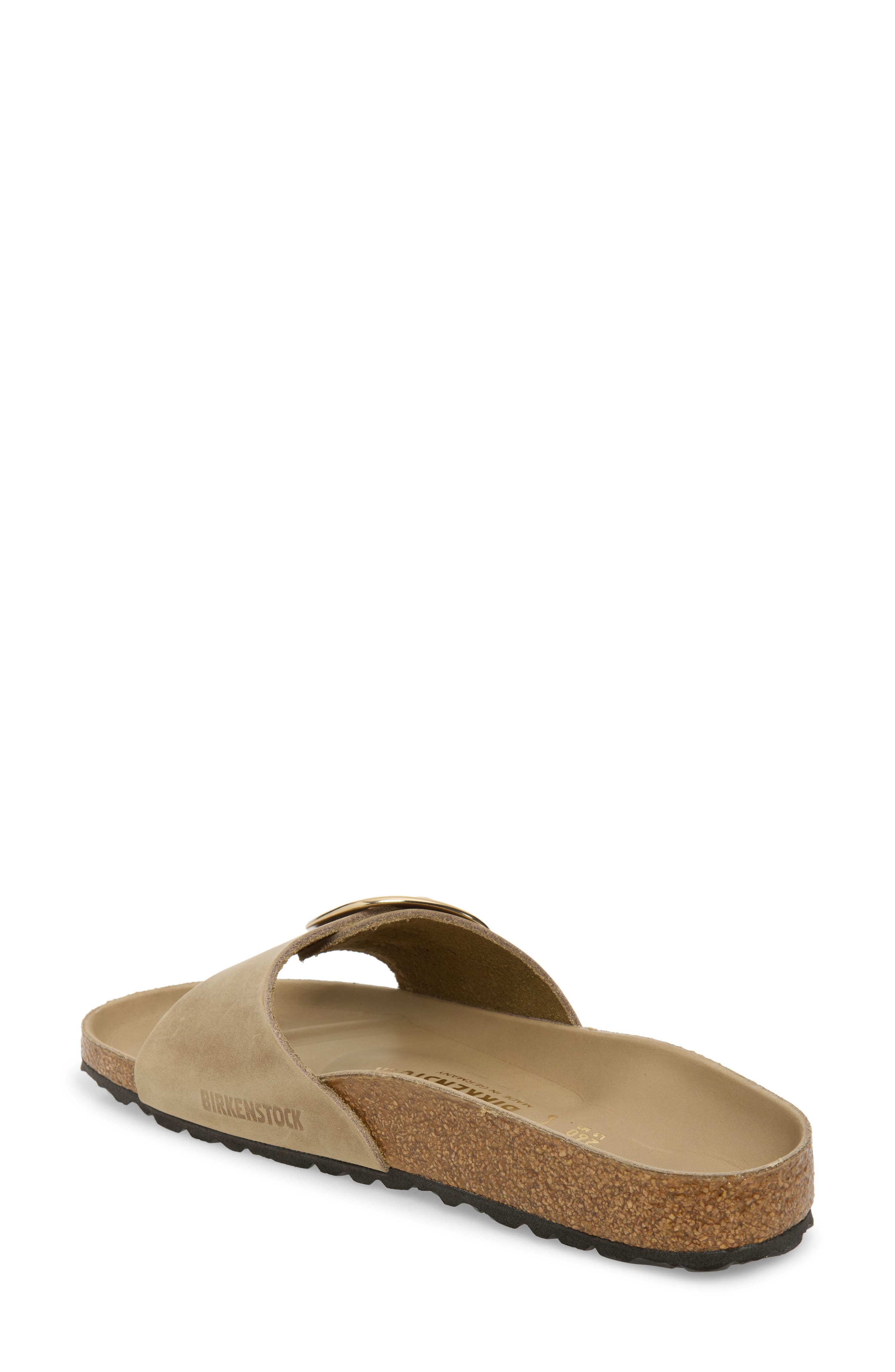 Madrid Big Buckle Slide Sandal, Alternate, color, TOBACCO BROWN OILED LEATHER