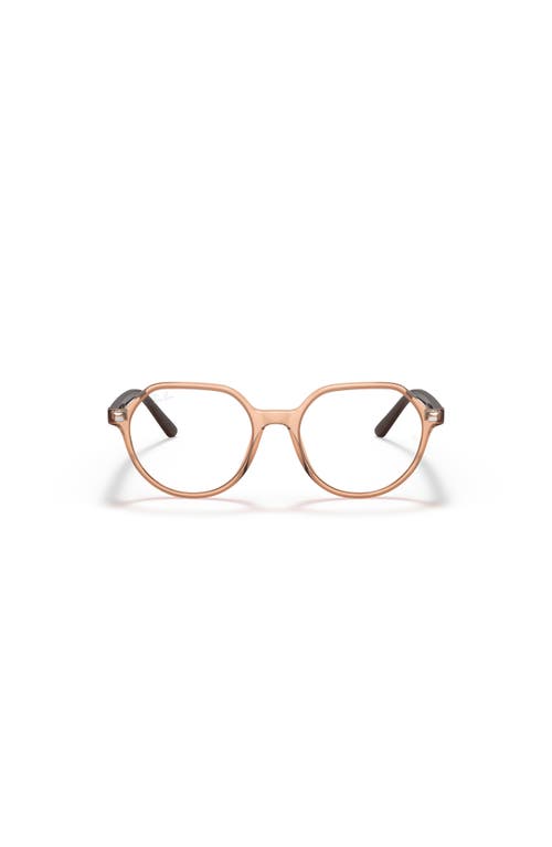 Ray Ban Ray-ban 47mm Square Optical Glasses In Brown
