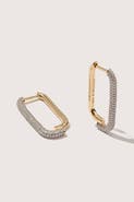 Otiumberg 14kt Gold Vermeil Mosaic Pave Hoop Earrings