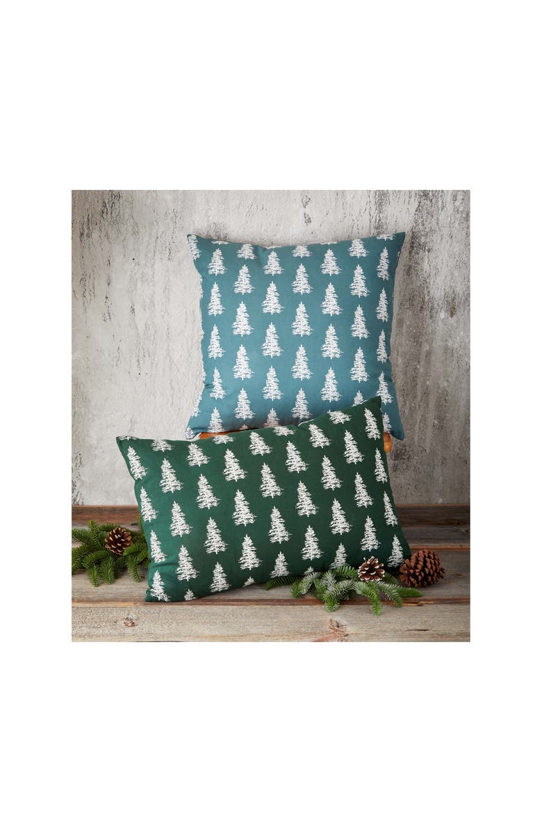 tag Wilde Pine Tree Lumbar Pillow Christmas Green Cotton Throw, Alternate, color,