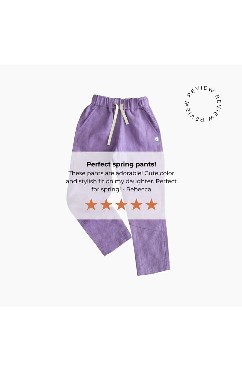 Jackalo Kids’ Organic-Dyed Linen Pants, Alternate, color, Lilac