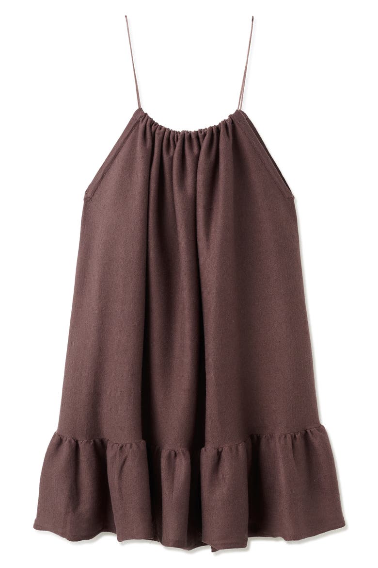 Gathered Halter Neck Mini Dress, Main, color, WINE