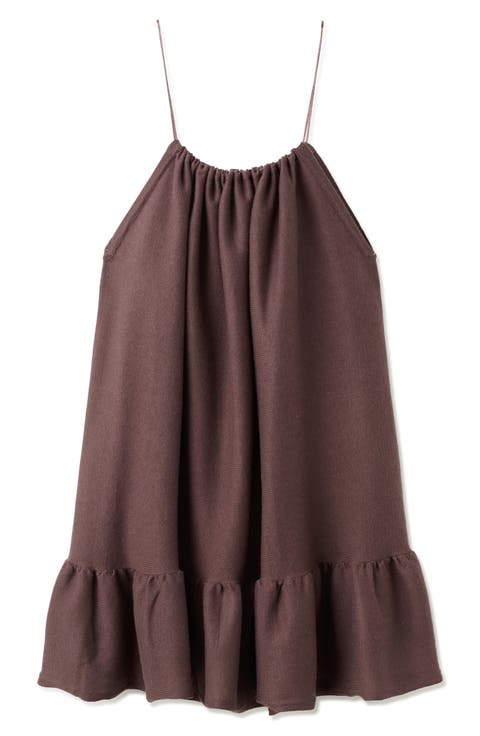 Gathered Halter Neck Mini Dress