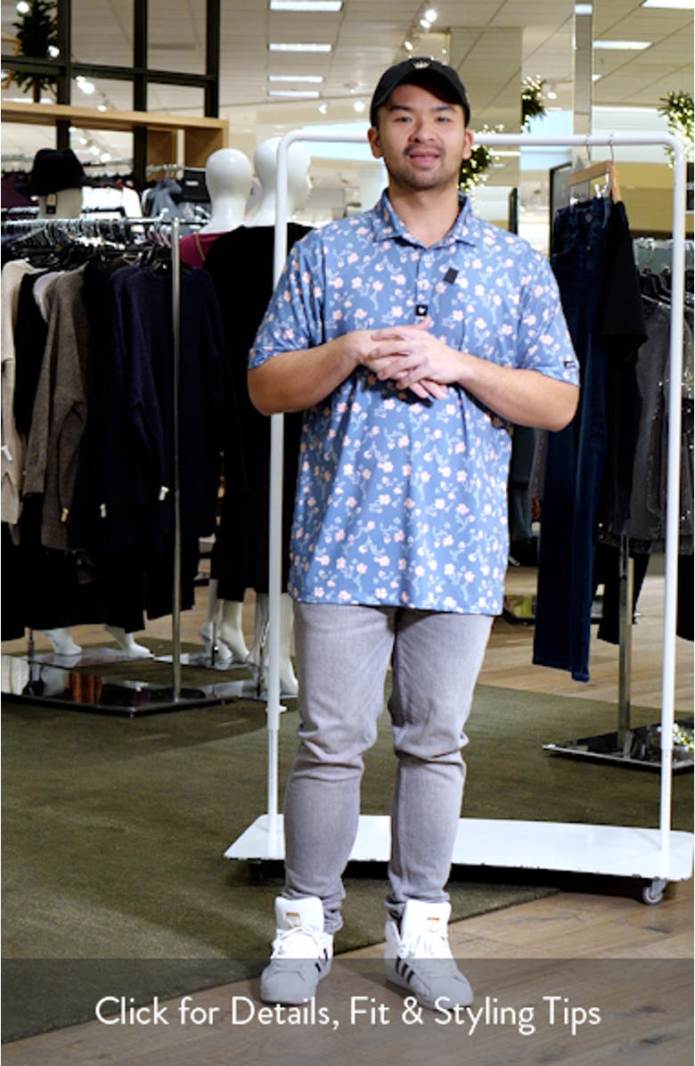 Core Bad Paisley Floral Performance Golf Polo, sales video thumbnail