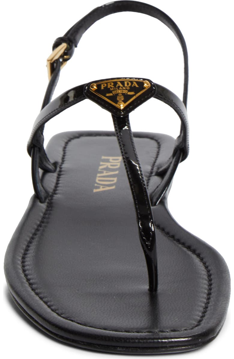 Prada Triangle Logo Sandal, Alternate, color, Nero
