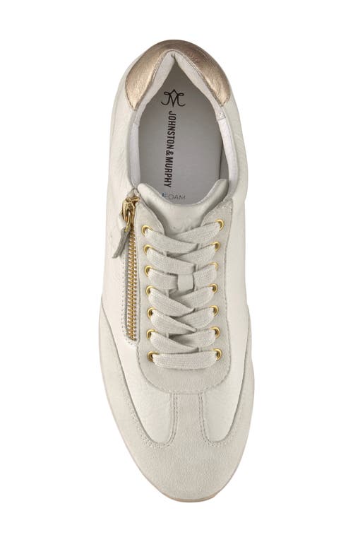 Johnston & Murphy Collection Gracie Side Zip Sneaker In Neutral