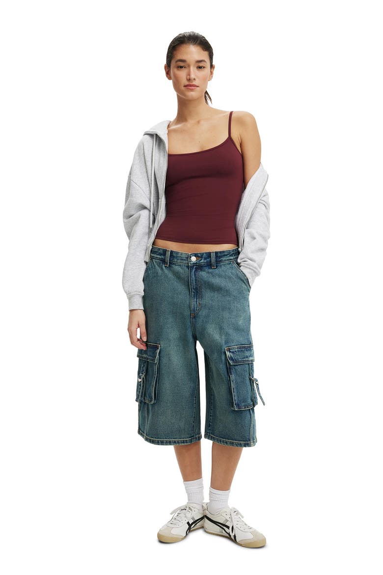 Women's 91 Baggy Denim Jort, Alternate, color, Cargo Len Blue