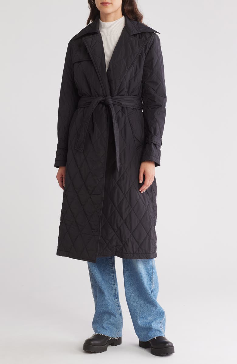 Rebecca Minkoff Diamond Quilted Trench Coat, Main, color, 