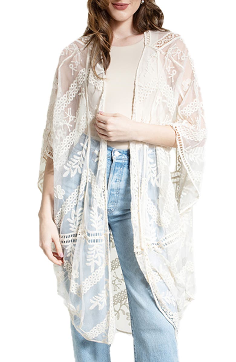 SAACHI Emory Embroidered Ruana, Main, color, 