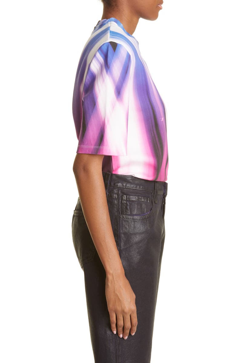 The Attico Bella Abstract Print Padded Cotton Jersey T-Shirt, Alternate, color, 