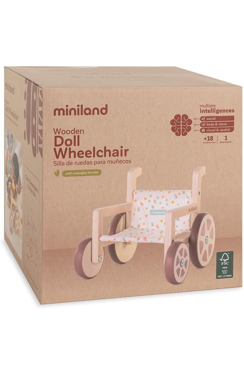 Miniland Wheelchair for Dolls up to 15", Alternate, color, Beige Multi