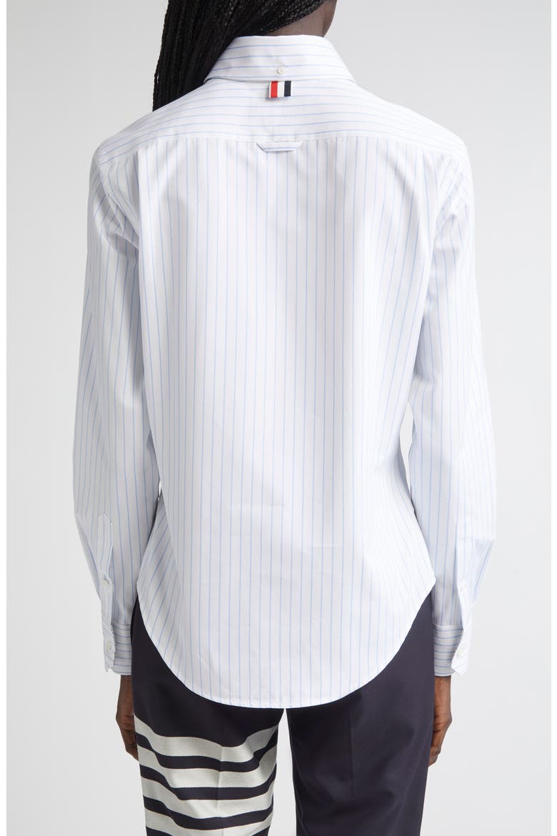 Classic Stripe Cotton Button-Up Shirt, Alternate, color, LIGHT BLUE