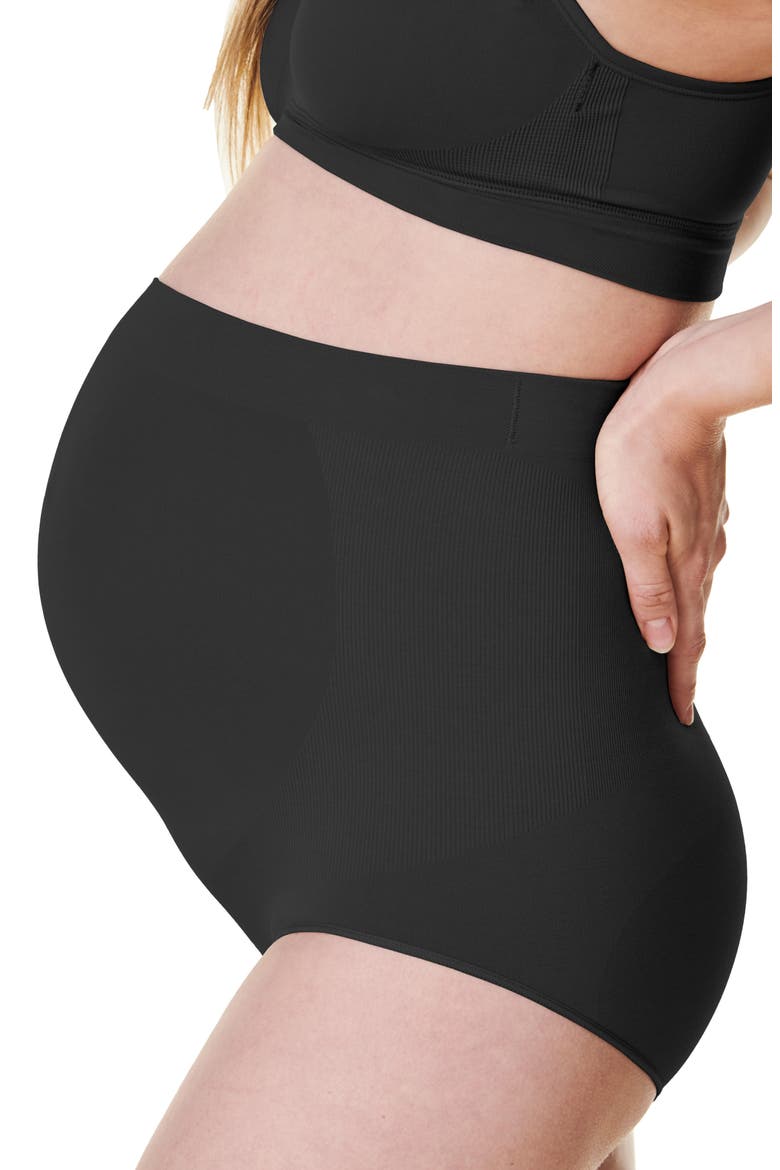 High Waist Maternity Briefs, Alternate, color, BLACK