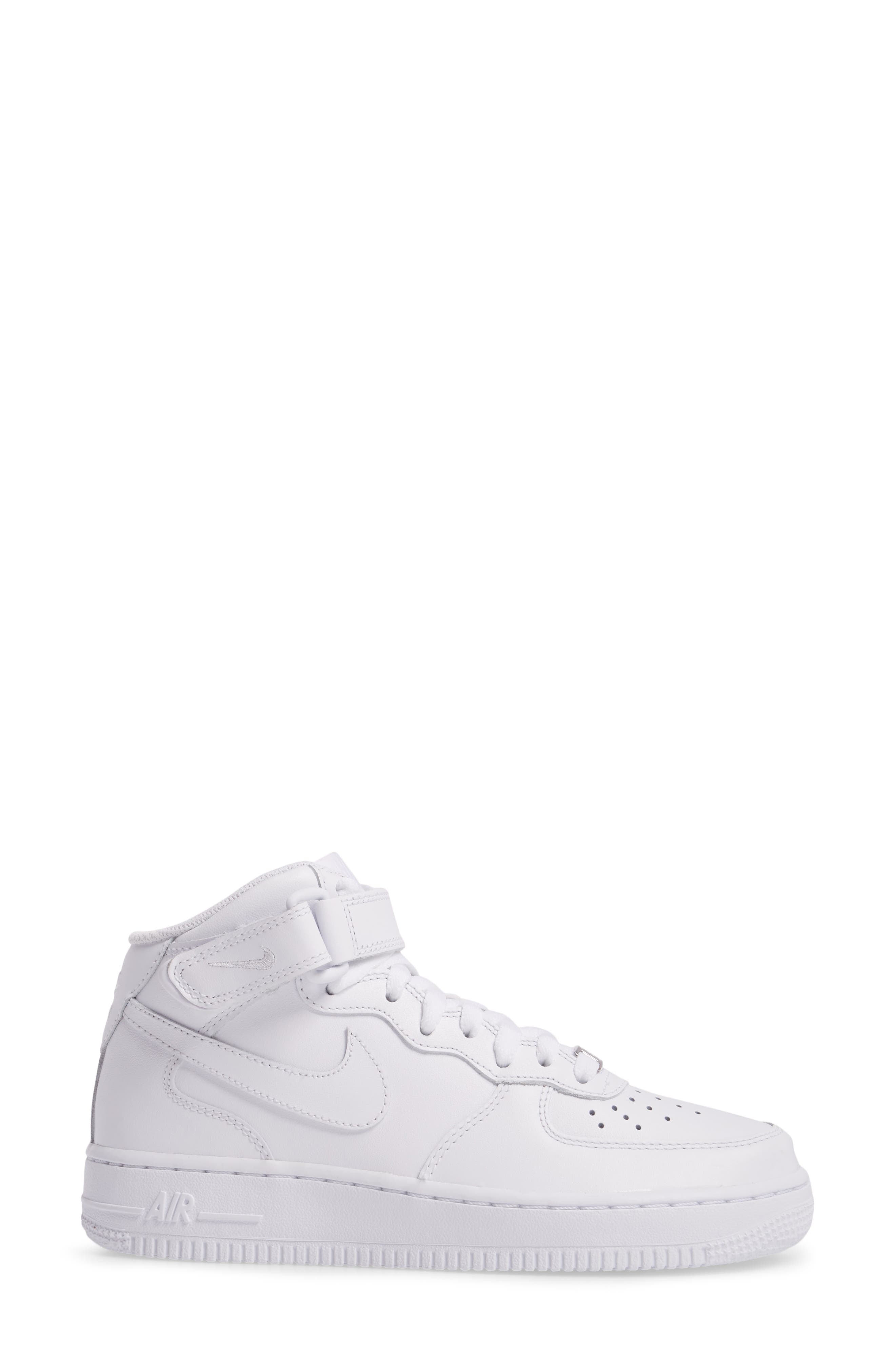 Air Force 1 '07 Mid Sneaker, Alternate, color, WHITE/ WHITE