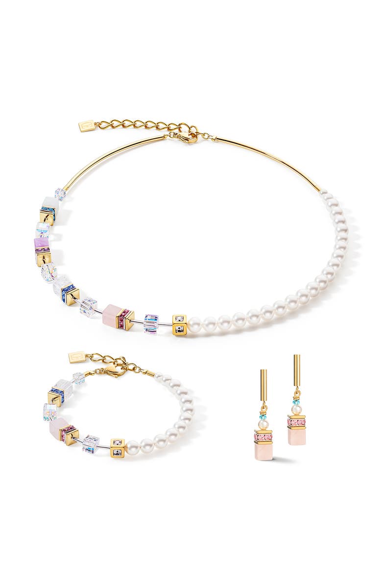 COEUR DE LION Geocube Precious Fusion Pearls Necklace, Alternate, color, Multicolor