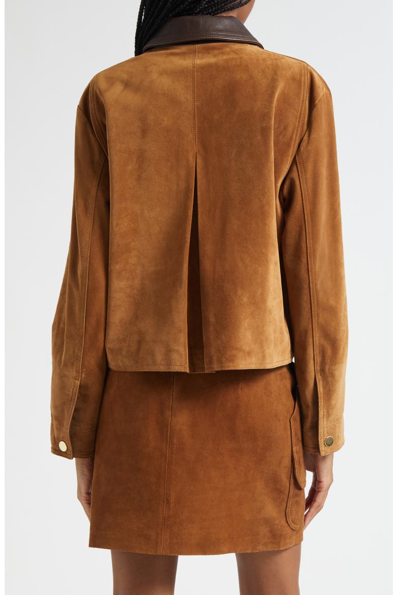 Walters Crop Suede Barn Jacket, Alternate, color, WHISKY