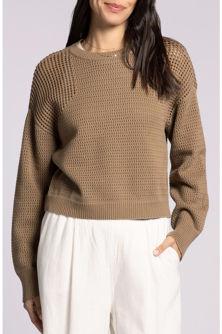 Jasmine Cotton Mesh Sweater, Main, color, OAK