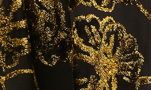 Helsi Edith Metallic Floral Gown In Brown