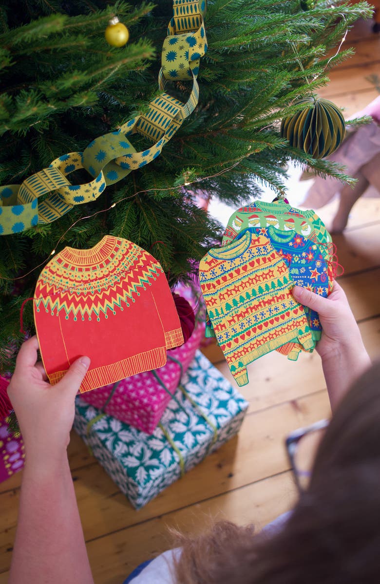 East End Press Paper Christmas Sweaters Sewn Garland, Alternate, color, Mixed