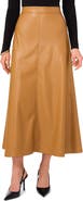 Vince Camuto Faux Leather A-Line Skirt