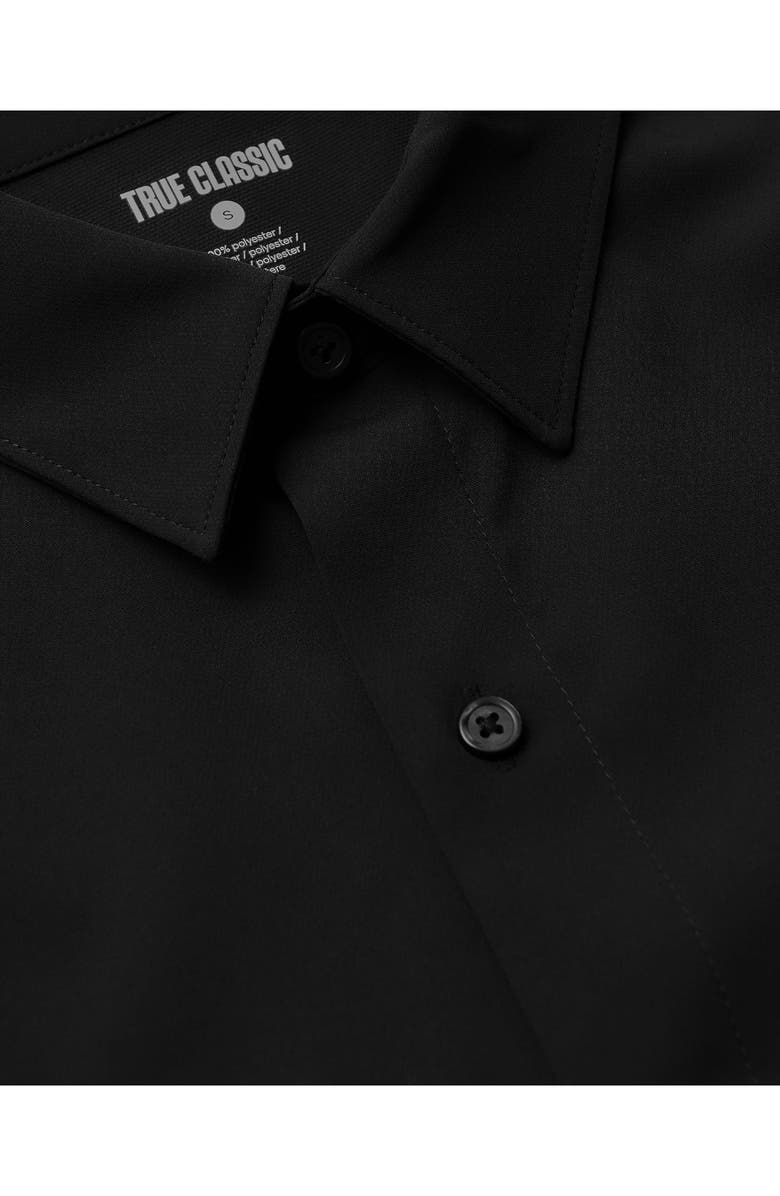 True Classic Slim Fit 4-Way Performance Stretch Short Sleeve Button-Up Shirt, Alternate, color, Black