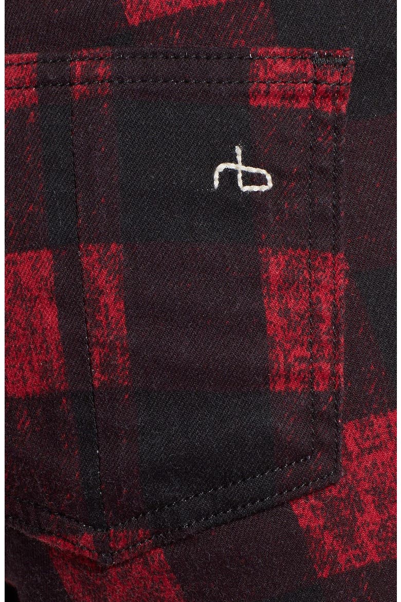 Zip Detail Print Denim Leggings, Alternate, color, RED BUFFALO