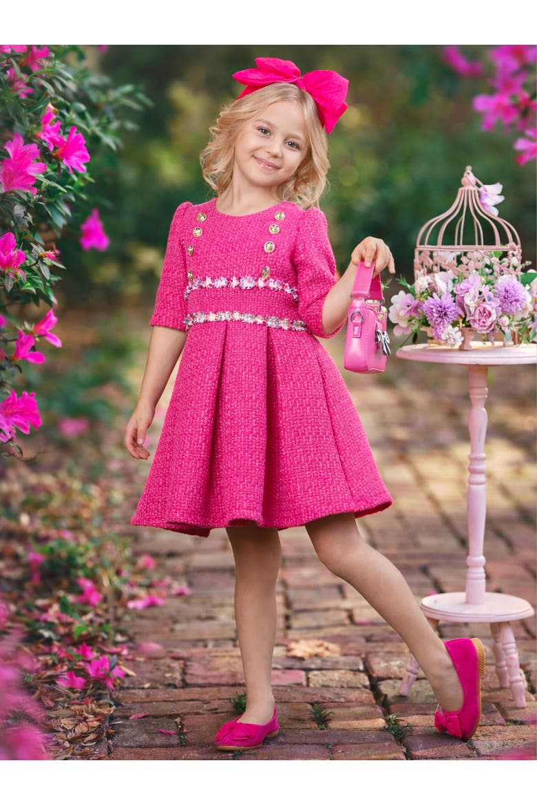 Petal Cute Spring Party Dress, Alternate, color, Pink