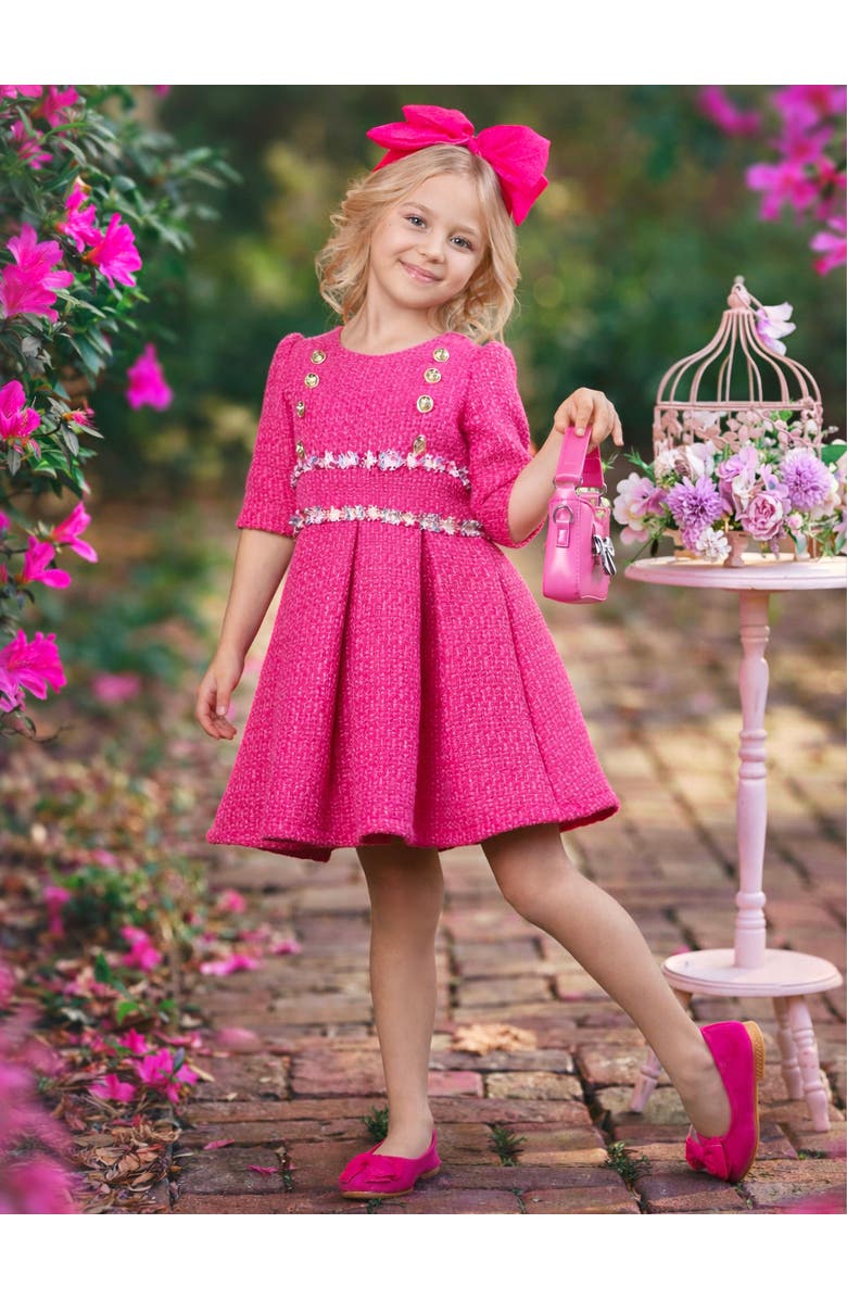 Mia Belle Girls Petal Cute Spring Party Dress, Alternate, color, Pink