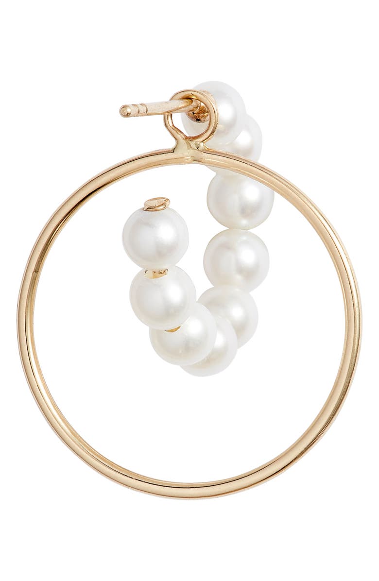 Poppy Finch Pearl Hoop Convertible Drop Back Earrings, Alternate, color, 
