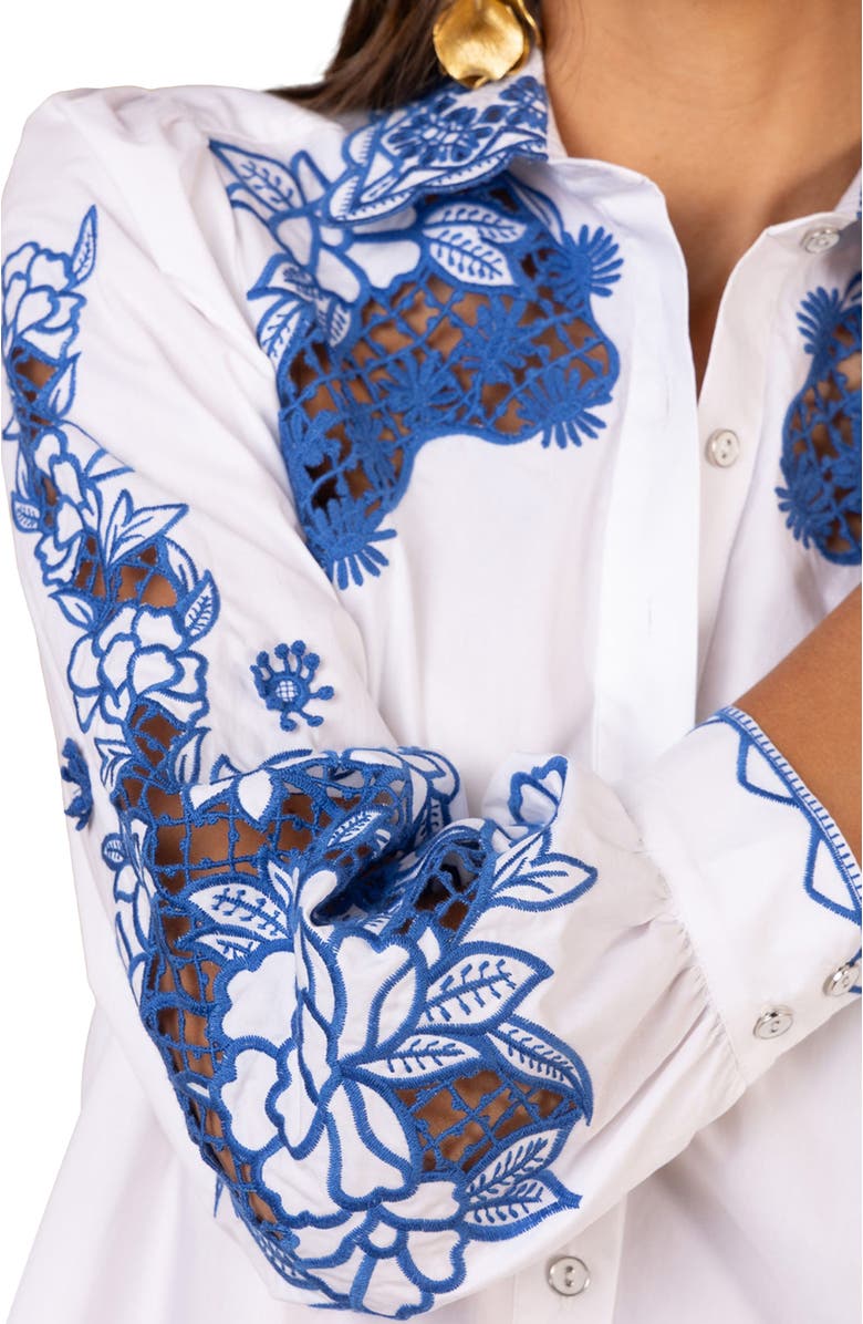 Hale Bob Vesper Poplin Shirt, Alternate, color, Blue