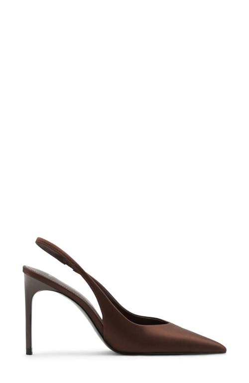 Mango Mica Pointed Toe Slingback Pump In Brown
