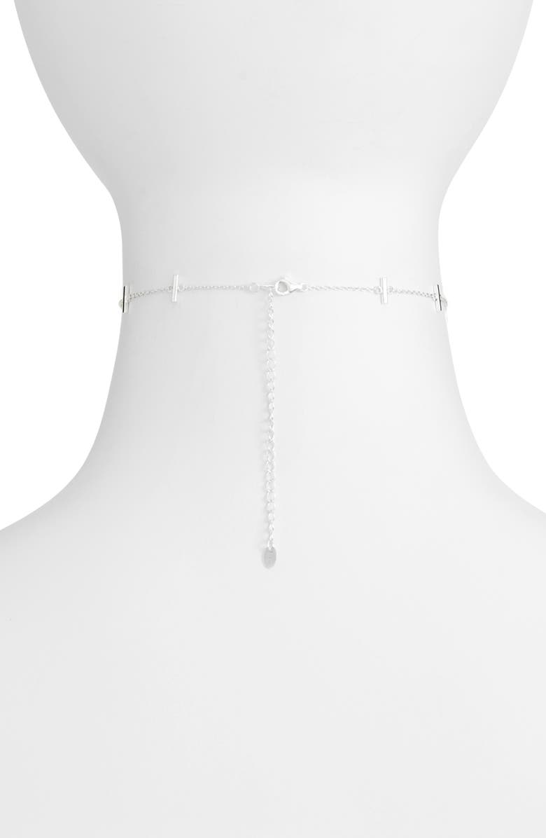 Argento Vivo Sterling Silver Bar Station Chain Choker, Alternate, color,